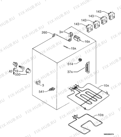 Взрыв-схема плиты (духовки) Privileg 005021_8683 - Схема узла Electrical equipment 268